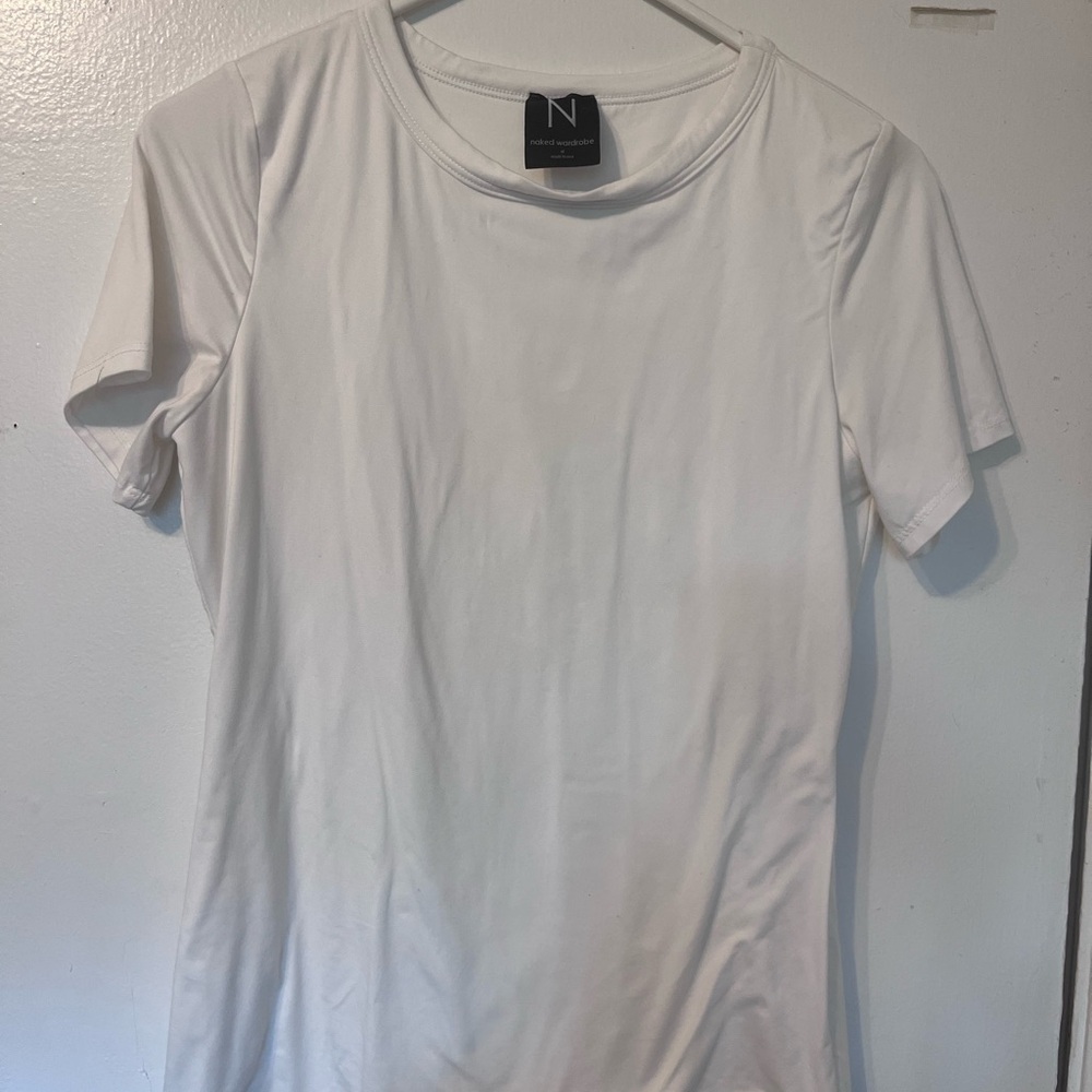 naked wardrobe White Short Sleeve Crew Tee